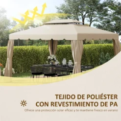 Outsunny Techo De Repuesto Para Cenador Con Doble Techo 3,9x2,9 M Cubierta De Repuesto Para Pabellón Gazebo Exterior Con 8 Orificios De Drenaje Beige -Tienda Barata Lounge Sol ed145f8e3e37910454fc5de52cf2ddd5f57c5d61 4cb9e5fb1b754a419928530e4a4295aa