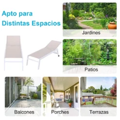 Outsunny Tumbona Multiposiciones De Jardín Con Respaldo Reclinable En 5 Posiciones De Aluminio Y Texteline Carga 160 Kg Para Patio Terraza 202x65x43 Cm Beige -Tienda Barata Lounge Sol eeff3523b7d3611af6c329fae48cddee7c99ae94 83529f927d164e42be11cc63665a5897