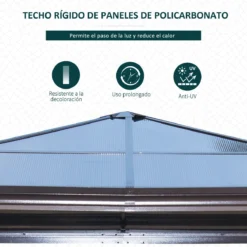 Outsunny Cenador Para Jardín 3x3 M Alumnio Pabellón Para Exterior Con Techo De Policarbonato Anti-UV Y 4 Mosquiteras Laterales Con Cremalleras Para Fiestas Eventos Beige -Tienda Barata Lounge Sol f03fe64628d2abfbb9ffe1ce6a03353c8a57c6ad 29564a3da4fb4768838c5934d2fcf274