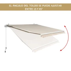 Outsunny Toldo Manual Plegable De Aluminio 295x250cm Ángulo Ajustable Manivela Para Exterior Balcón Jardín Terraza Crema -Tienda Barata Lounge Sol f1e51c934ecf586c863bcd48db8adb041f5f336d 06cb6c76e8024918b3f52450094bf796