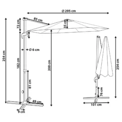 Sombrilla Voladiza De Poliéster Gris Pardo/blanco 295 Cm SAVONA II -Tienda Barata Lounge Sol f4947d77c6cae0df109b1579c42eb03754f76993 82d7d8549ac34faebee2fe0c6d083745
