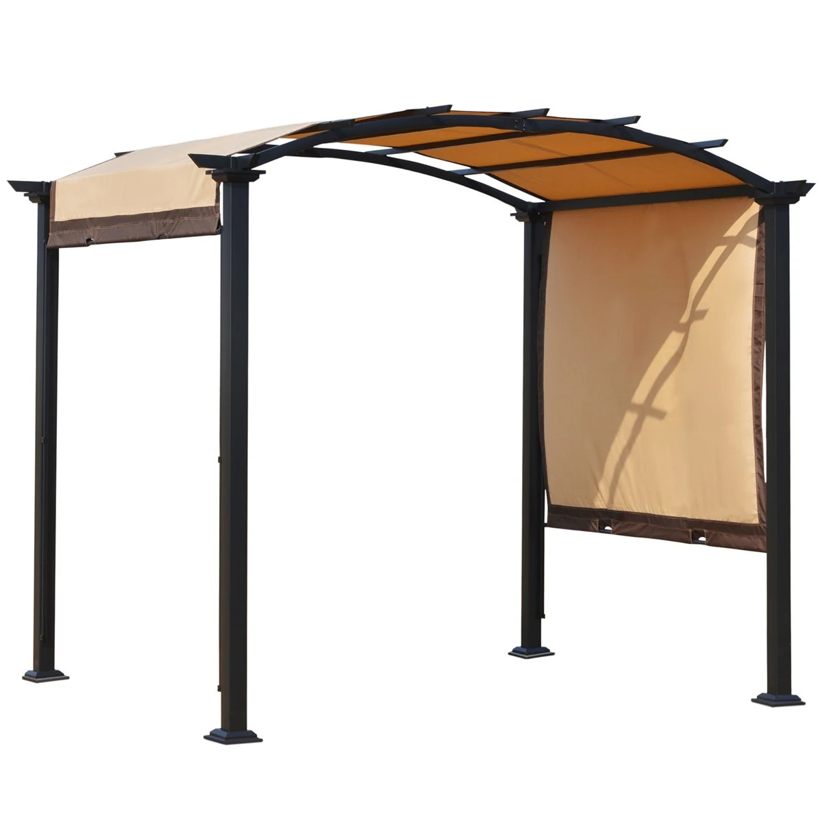Outsunny Pérgola 3x2,5 M Cenador Con Techo Retráctil Para Jardín Patio Terraza Tela Poliéster Atornillados Resistente Protección De Rayos UV Beige 11 Outsunny Pérgola 3x2,5 M Cenador Con Techo Retráctil Para Jardín Patio Terraza Tela Poliéster Atornillados Resistente Protección De Rayos UV Beige - Imagen 9