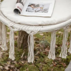 Outsunny Silla Colgante Redondo De Ø60 Cm Silla Hamaca Columpio Con Cojín Y Cuerda De Algodón Para Interior Y Exterior 80x80x42 Cm Beige -Tienda Barata Lounge Sol f6a647f4da6c15d79a4a11af8ada8062a6d22310 a2ebfaca24574ab5a1c4d21ae99db017