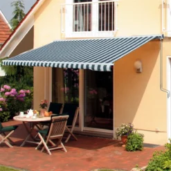 Outsunny Toldo Eléctrico Retráctil Con Función Manual Con Manivela Y Mando A Distancia 300x250 Cm Para Ventanas Puertas De Rayas Verde Y Blanco -Tienda Barata Lounge Sol f77920ffb5e3de7d74a77ec9d1963e8ce1b28971 ef38935a62c943de81ce169594407aa9