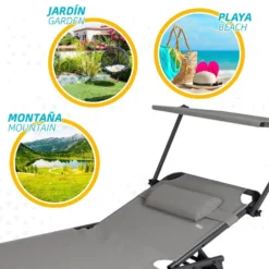 Tumbona Plegable Con Parasol Y Cojín Aktive -Tienda Barata Lounge Sol fb123f38d036a61d3e2af0ee95d07382da02bcb1 b1d0e2c5bda74f20912fdb273ef27963