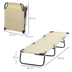 Outsunny Tumbona Plegable Reclinable Con Ángulo Ajustable De 5 Posiciones Para Jardín Exterior Piscina Terraza Camping Carga 120 Kg 190x56x28 Cm Beige -Tienda Barata Lounge Sol fc4d85ff0976c25c1267e23bb5fb4185feb9873c 24d8aae557a9452b9129219f0babe57a