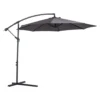 Outsunny Sombrilla De Jardín Ø300x250 Cm Parasol Excéntrico Inclinable Con Manivela Base Cruzada Y Soporte De Acero Protección Solar Para Terraza Exterior Gris