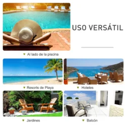 Outsunny Conjunto De Tumbona Exterior De Ratán 2 Plazas Con Cojines Acolchados Resistente Al Agua Con Respaldo Regulable De 5 Niveles Soporta 220 Kg 195x120x28 Cm Marrón -Tienda Barata Lounge Sol fdd5bdd27eb4c665d3b0f80eb81dc1d8eadbfdd2 0aece69ffbc14729a7c660bef53442af